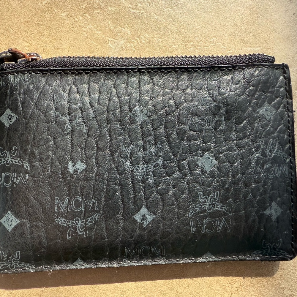 MCM Black Leather Card Holder